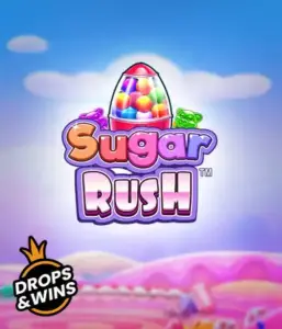 Experience the sweet world of the Sugar Rush slot game by Pragmatic Play, with a colorful candy dispenser against a whimsical candyland background. This image portrays the fun and excitement of the slot, enhanced with vivid candies and engaging typography. Great for players seeking a sweet adventure, offering a delightful gaming experience. 